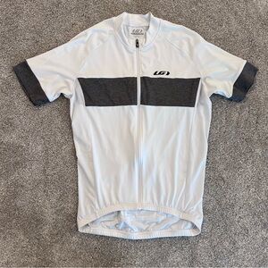 Louis Garneau Jersey Shirt Full Zip Men’s Size Large Biking Cycling White Active